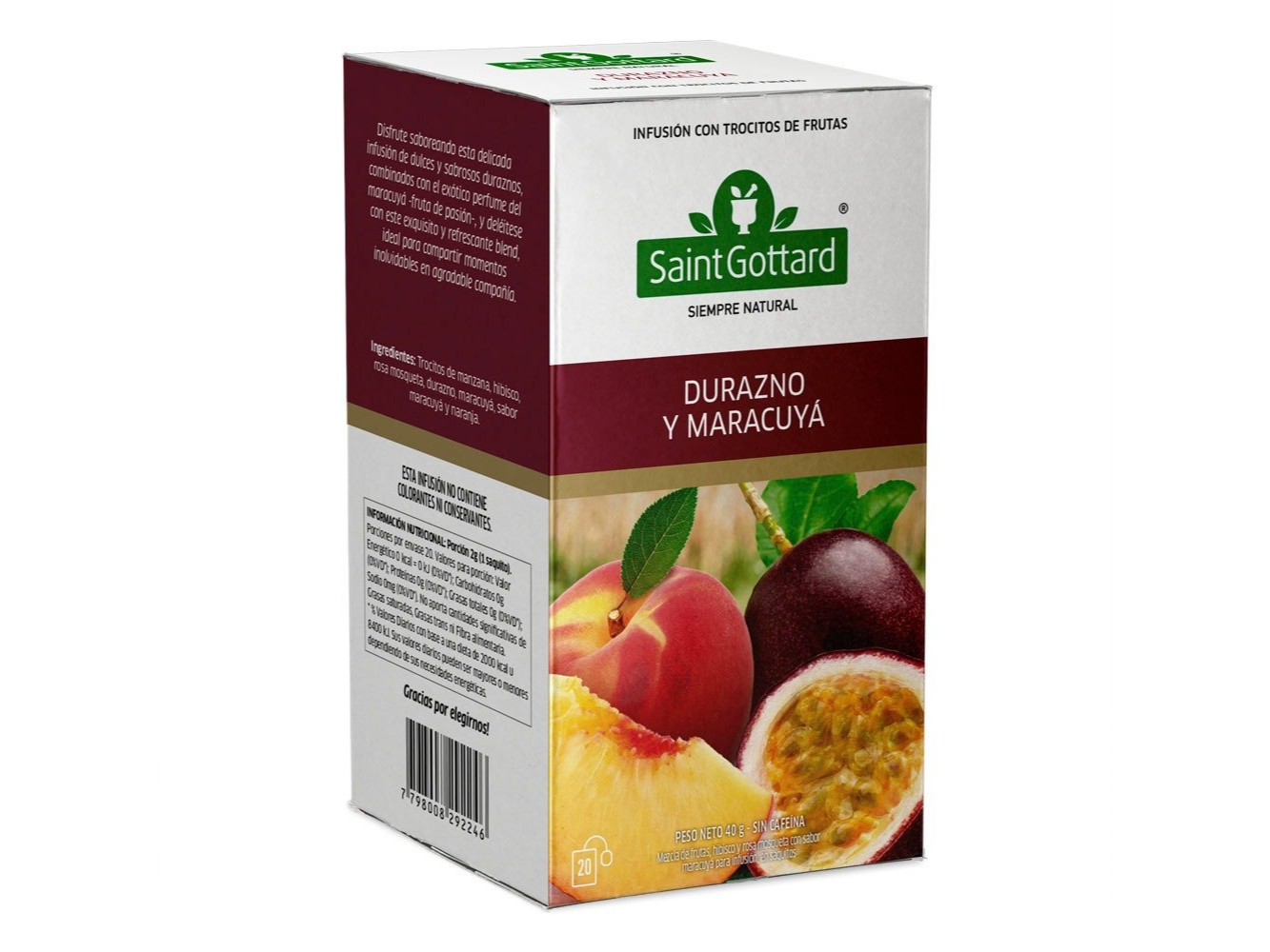 Té Durazno y Maracuyá Saint Gottard x20