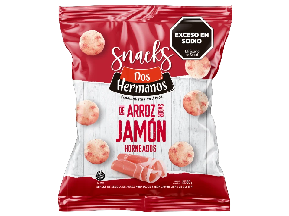 SNACK DE ARROZ JAMON 80GR DOS HERMANOS