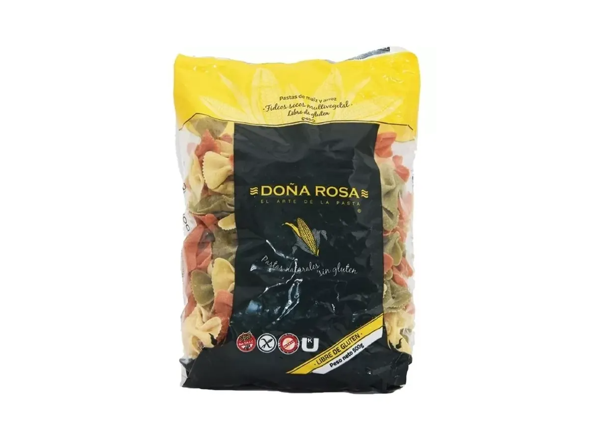 Fideos SIN GLUTEN Moñito Multivegetal 400gr Doña Rosa