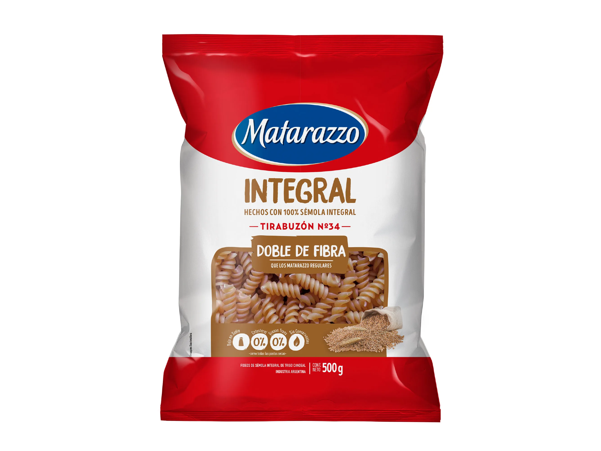 Fideos Integrales Tirabuzon 500gr Matarazzo