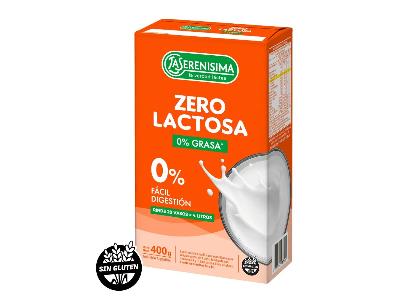Leche en Polvo Zero Lactosa La Serenisima 400g