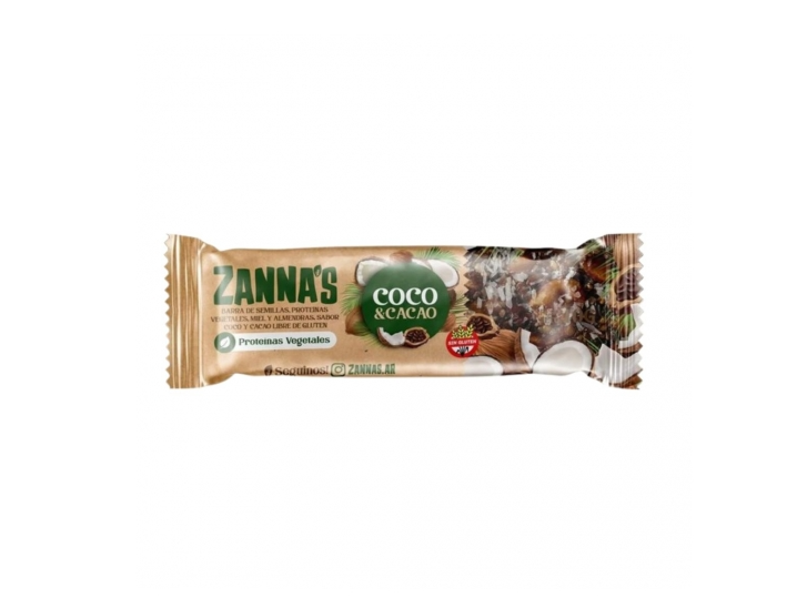 Barrita Zannas Coco y Cacao 40gr SIN TACC