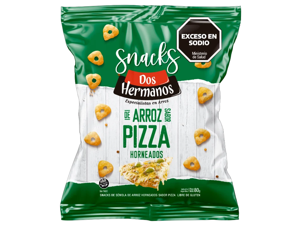 SNACK DE ARROZ PIZZA 80GR DOS HERMANOS