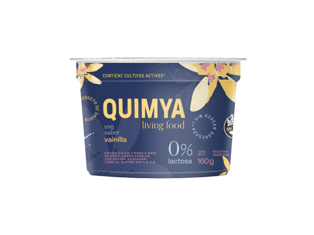 Yogurt de Leche de Coco Vainilla 160gr Quimya Yog  SIN LACTOSA Y SIN TACC