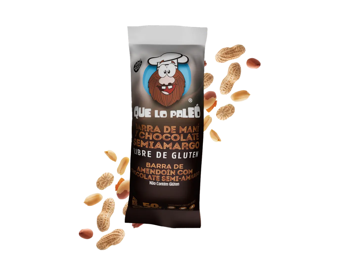 Barrita Proteica Chocolate y Mani Que Lo Paleo 50gr SIN TACC