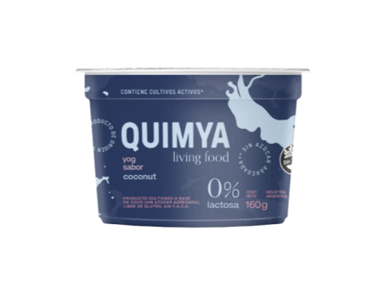 Yogurt de Leche de Coco Neutro 160gr Quimya Yog  SIN LACTOSA Y SIN TACC
