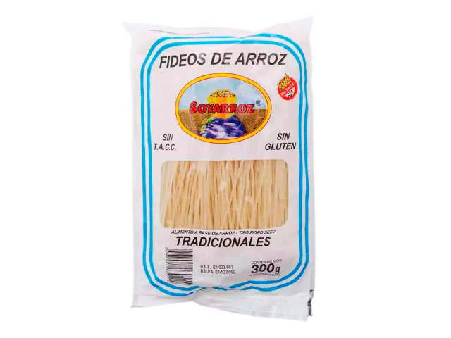 Fideos de Arroz Naturales SIN GLUTEN 300gr SoyArroz