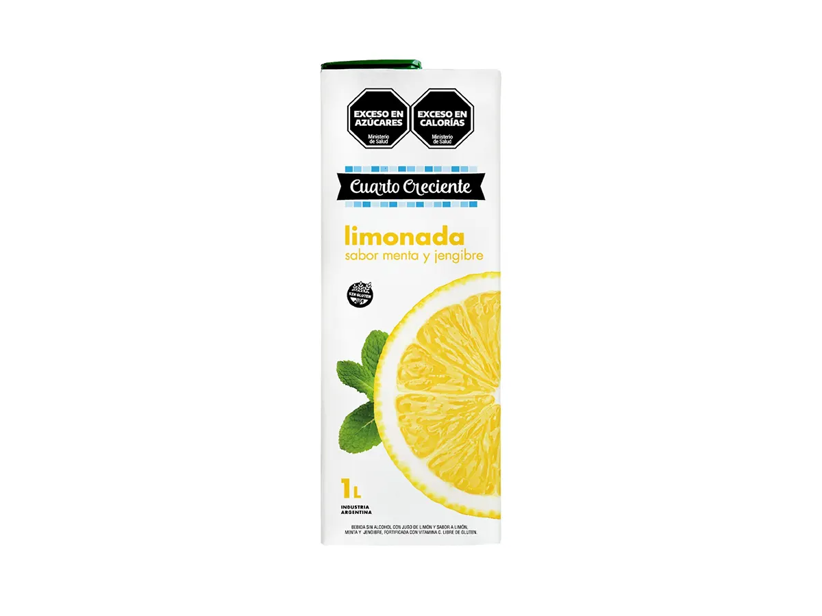 Jugo de Limonada, Menta y Jengibre 1Lt Cuarto Creciente