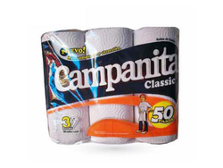 ROLLO DE COCINA CAMPANITA CLASSIC X 50 PAÑOS. X 3 UN.