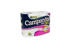 PAPEL HIGIENICO CAMPANITA SOFT SIMPLE HOJA X 4 X 80 MT.