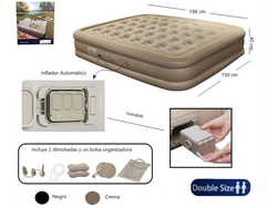 COLCHON INFLABLE CON INFLADOR AUTOMATICO 5min.