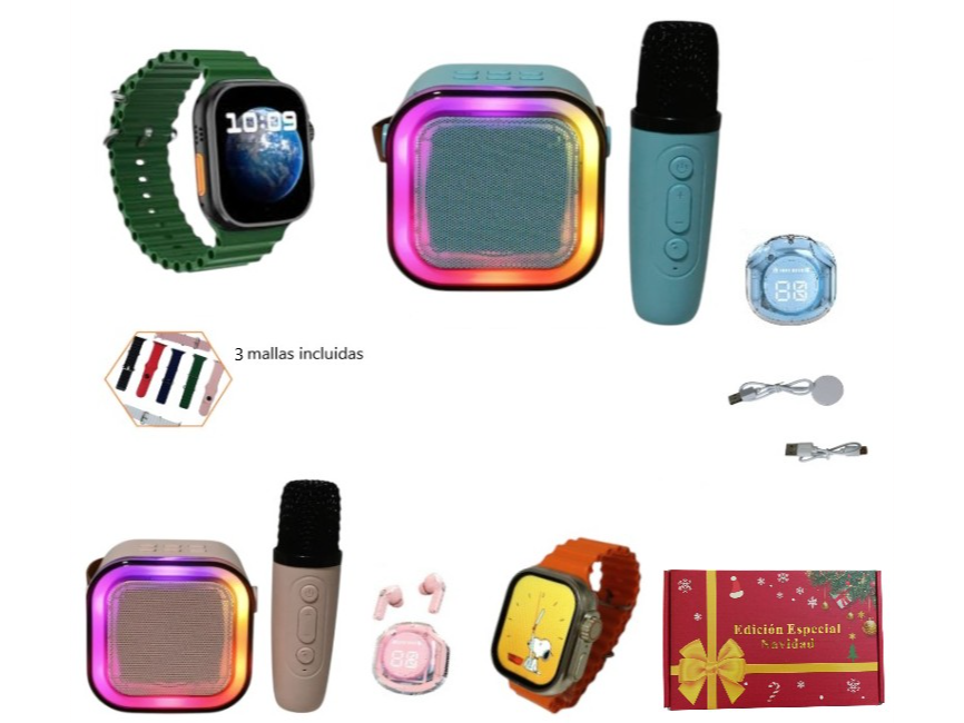 COMBO 3 EN 1 PARLANTE+AURIC+RELOJ