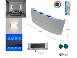LED DE PARED BIDIRECCIONAL RGB C/SENSOR IMANTADA