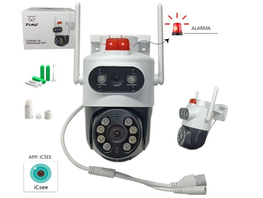 CAMARA DOBLE CON ALARMA ICSEE
