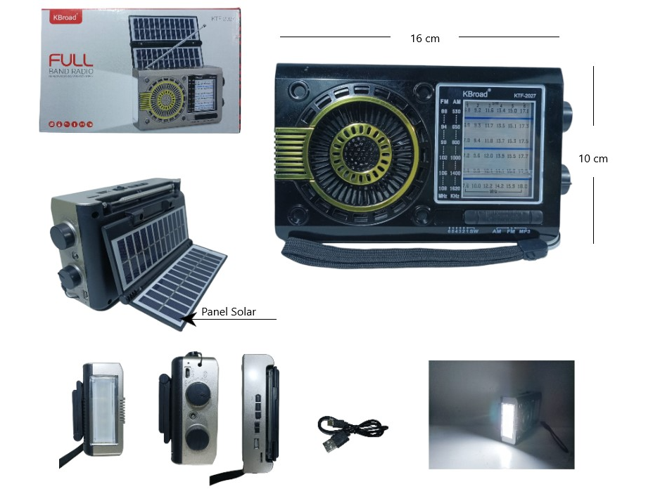 RADIO AM/FM CON CARGA SOLAR BLUETOOH