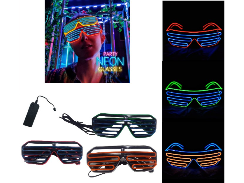 ANTEOJOS DE NEON CRISTAL A PILA