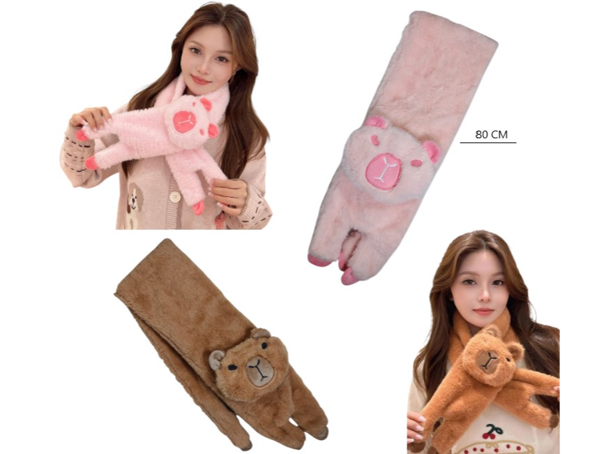 BUFANDA PELUCHE DE CAPYBARA