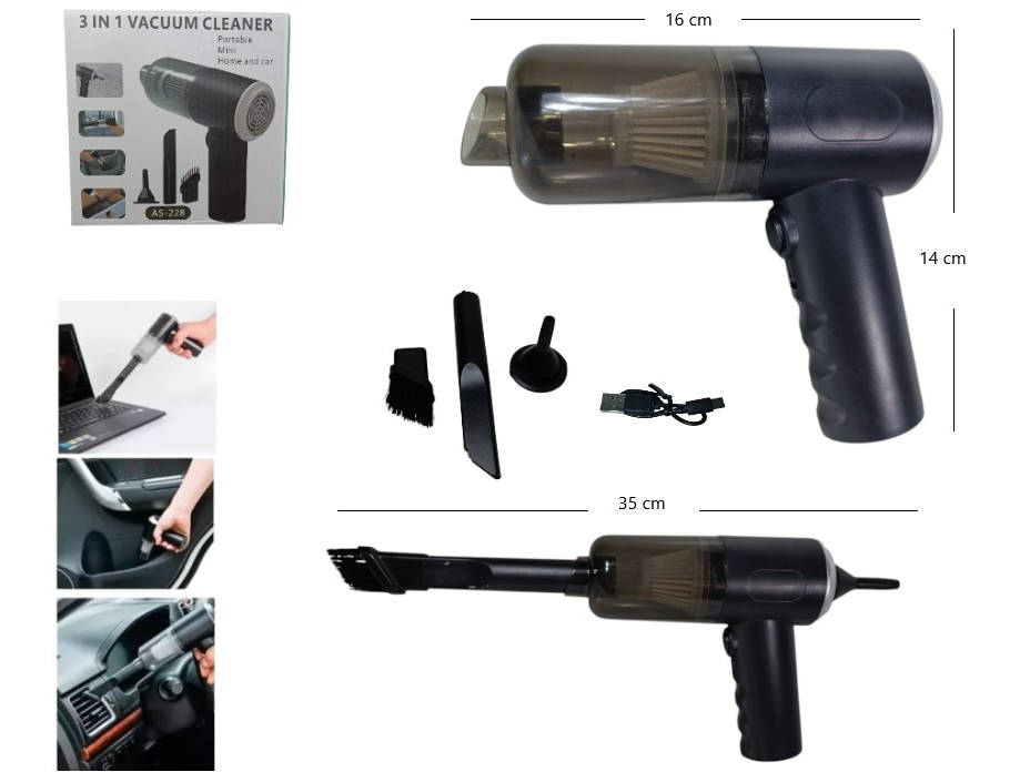 MINI ASPIRADORA PORTATIL USB 3 EN 1