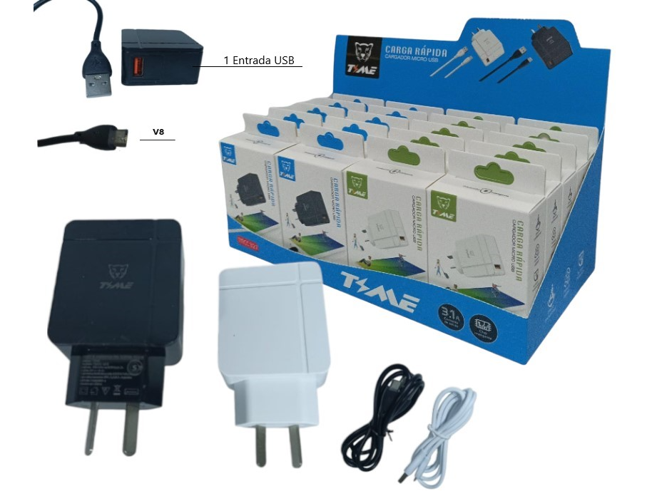 CARGADOR V8 3.1 TIME CABLE DESMONTABLE
