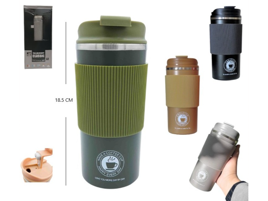 VASO TERMICO CON TAPA ANTIDERRAME