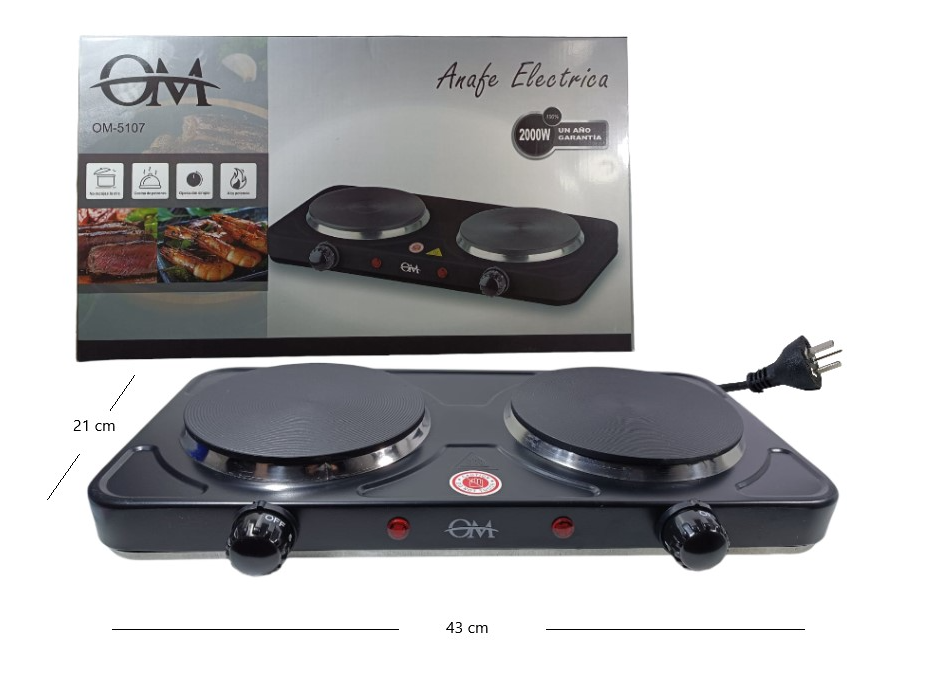 ANAFE ELECTRICO OM 2 HORNALLAS 2000W