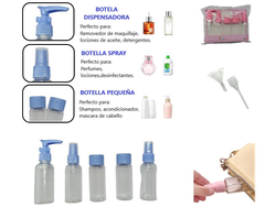 KIT DE VIAJE BOTELLAS PARA COSMETICOS 7PCS