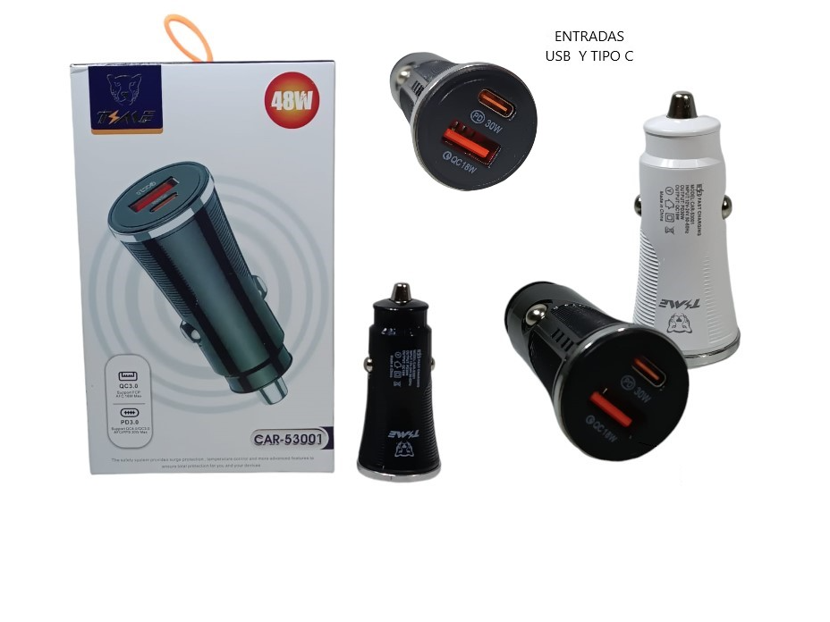 CARGADOR DE AUTO PD 20W+ QC 3.0