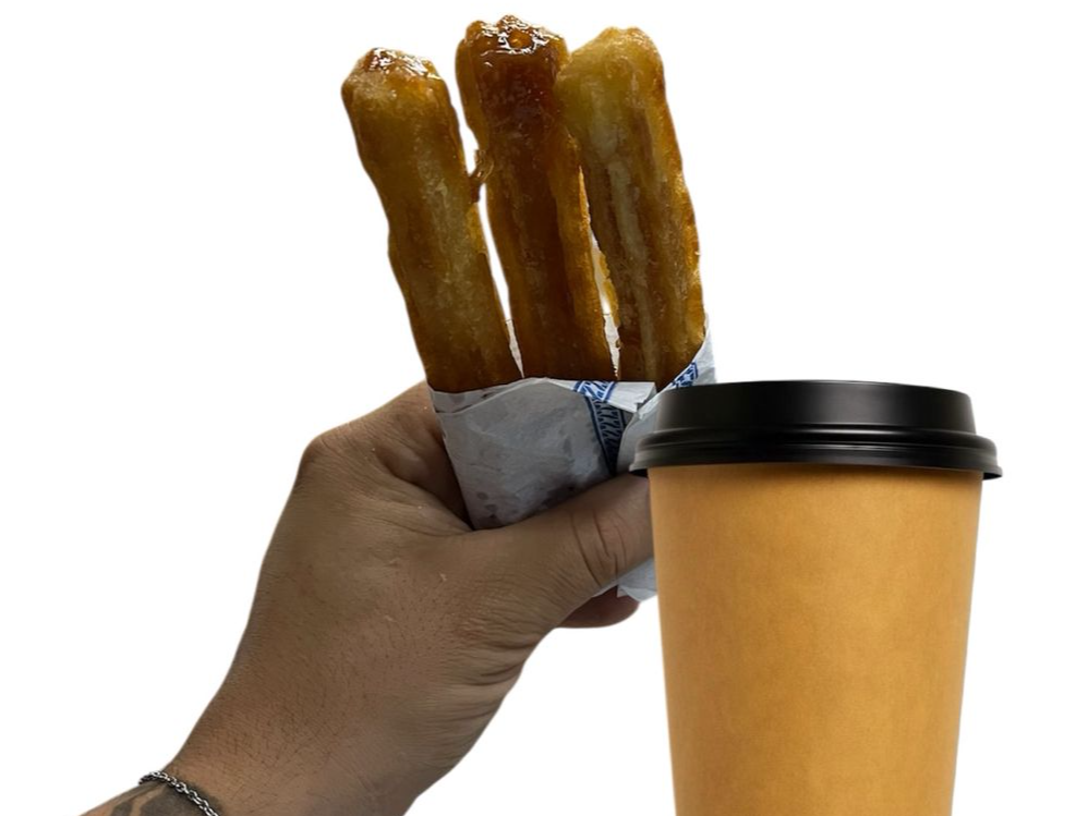 Cafe + 3 Churros con dulce de leche