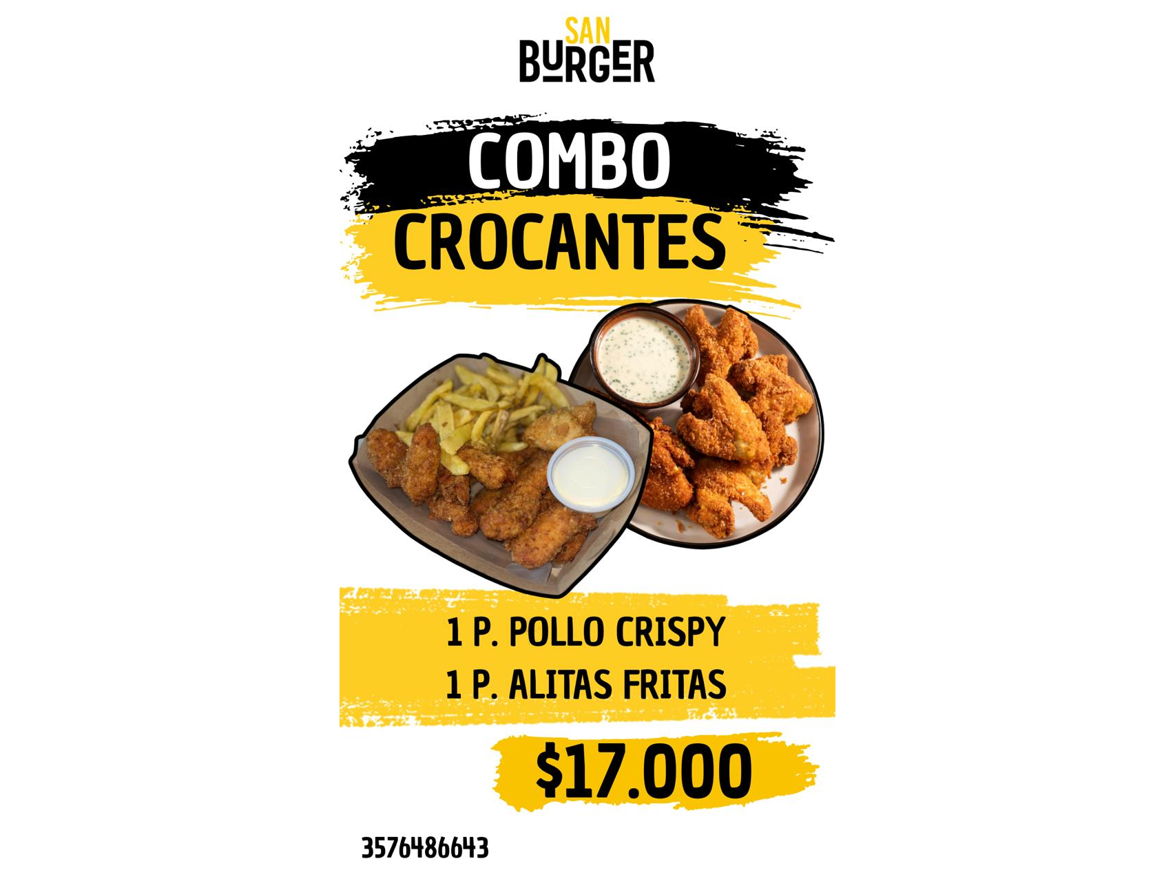 COMBO CROCANTE 1 POLLO CRISPY + ALITAS