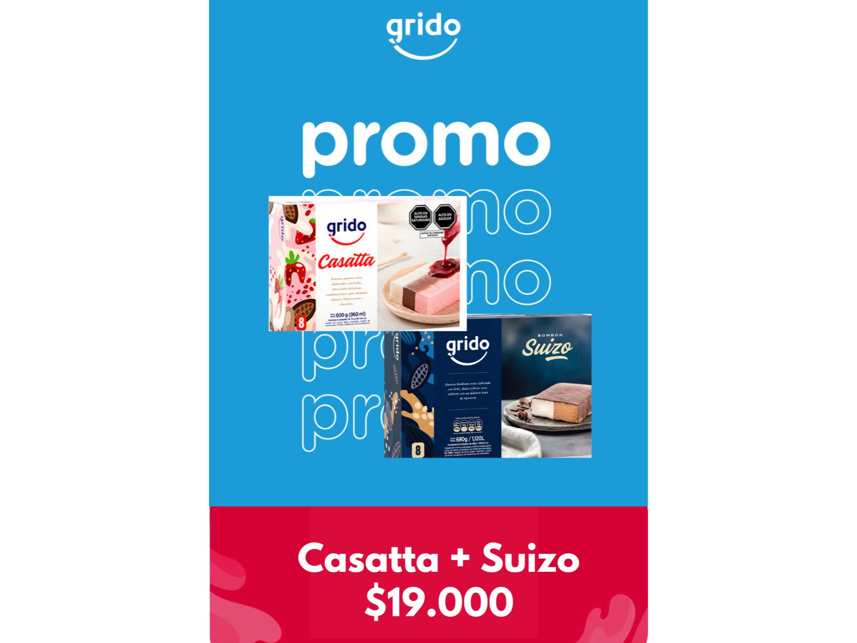 Postre Casatta + Bombon Suizo