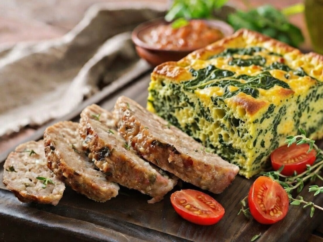 7. Pan de carne con pastel de acelga.