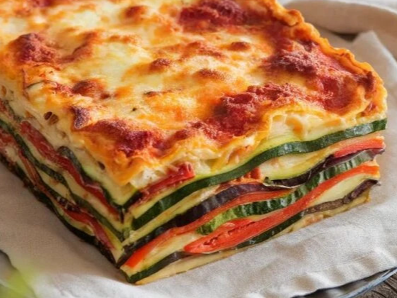 17. Lasaña de zapallito, tomate y brócoli/coliflor.