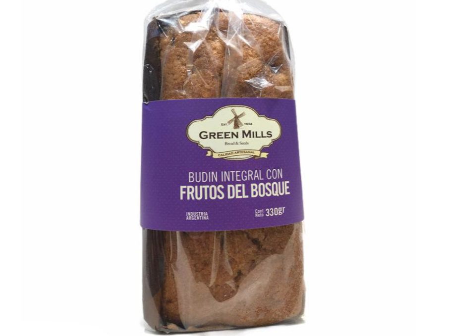 BUDIN INTEGRAL  FRUTOS DEL BOSQUE X 330 GRS