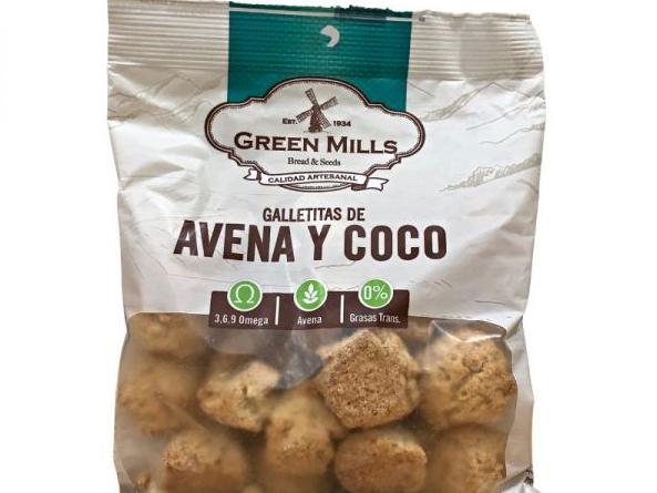 Deliciosas galletitas a base de avena y coco. Sin conservantes ni colorantes. Sin lactosa. X 250 GRS