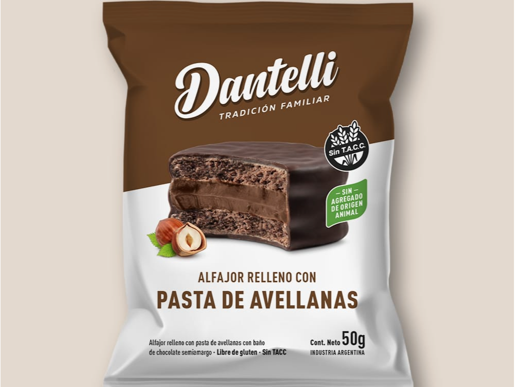 ALFAJOR CON PASTA DE AVELLANAS × 12 UNI