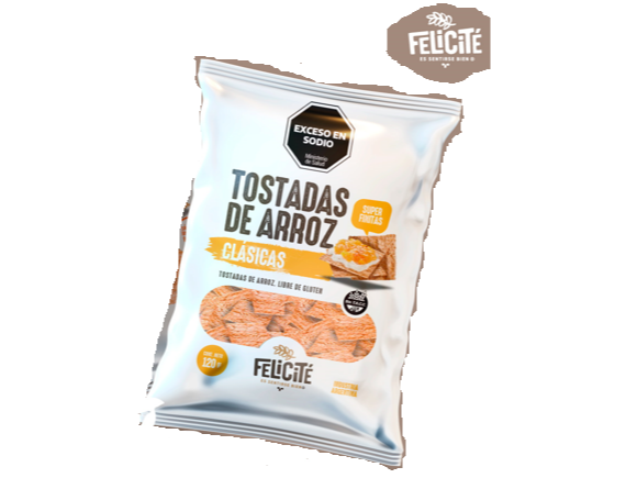 TOSTADAS  DE ARROZ CLASICAS X 120 G POR UNIDAD SIN TACC