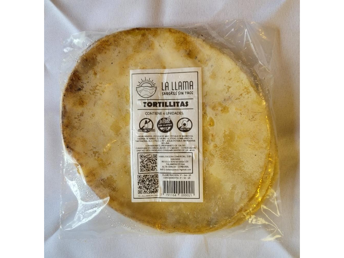 RAPIDITAS TORTILLAS - SIN LACTOSA SIN HUEVO