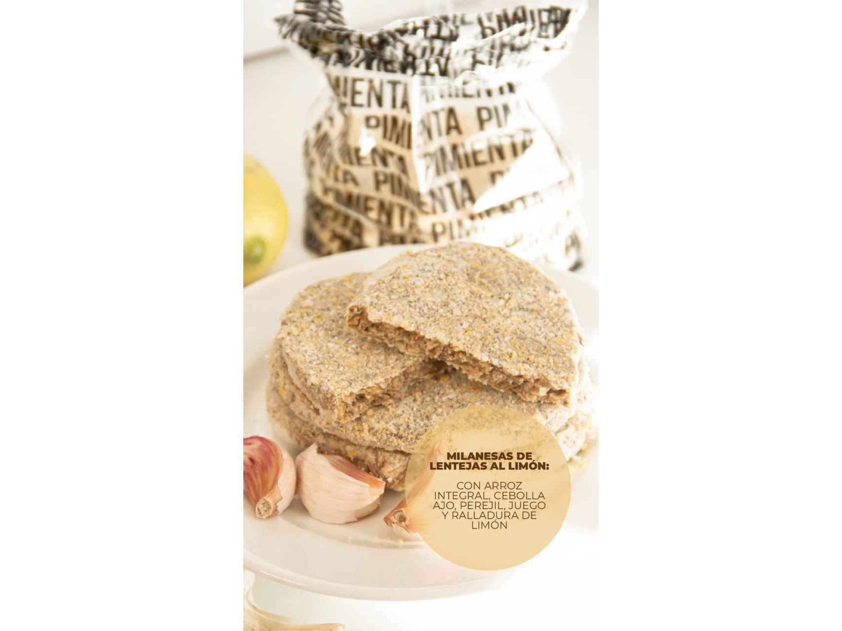 MILANESAS DE LENTEJAS AL LIMON C/ MOSTAZA X 4 UNID.