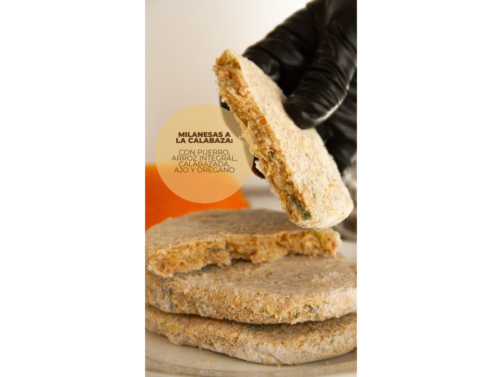 MILANESAS DE GARBANZOS A LA CALABAZA C/ PUERRO X 4 UNID.