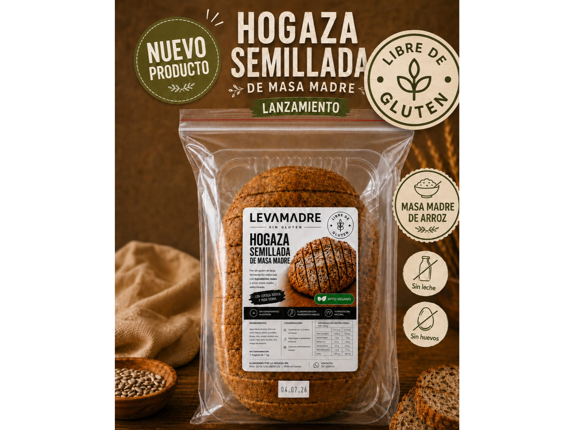 HOGAZA SEMILLADA LIBRE DE GLUTEN X 1 KGS