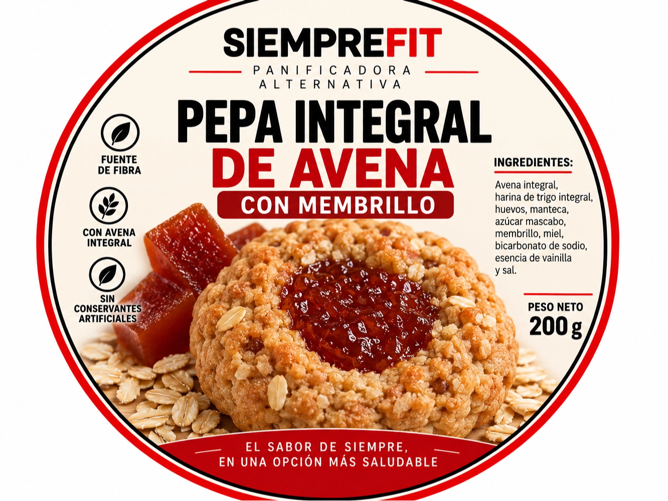 PEPAS AVENA INTEGRAL - MEMBRILLO X 1KGS