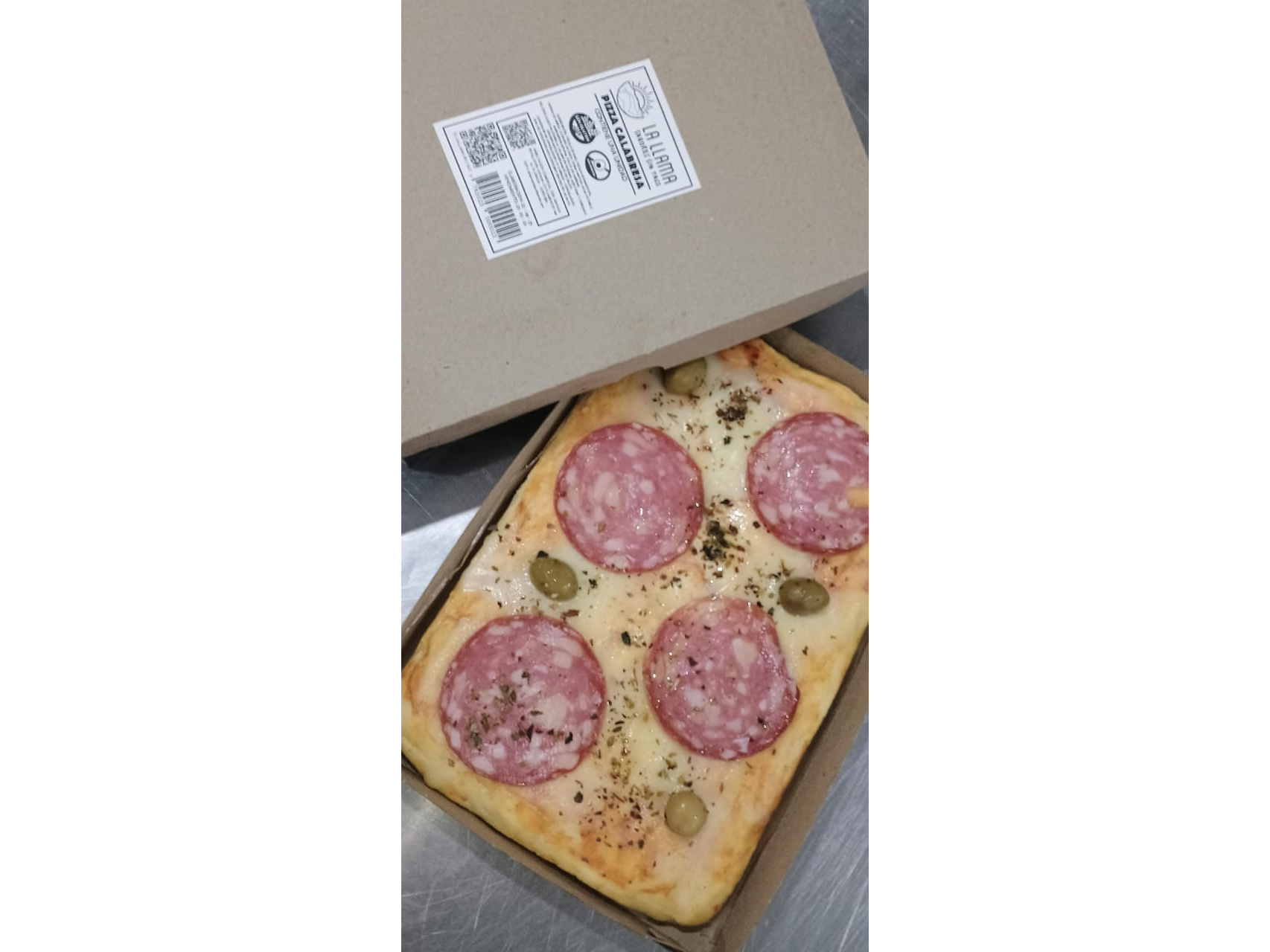 PIZZA  ( 26 X 17 CM) - 4 PORCIONES - SIN HUEVO