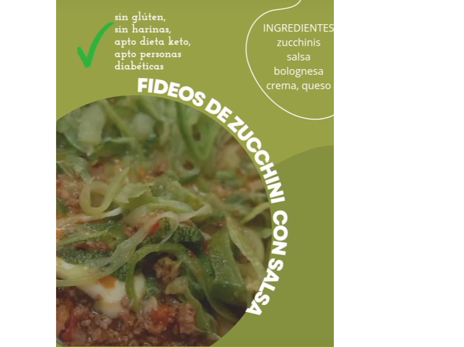 FIDEOS DE ZUCCHINI CON SALSA