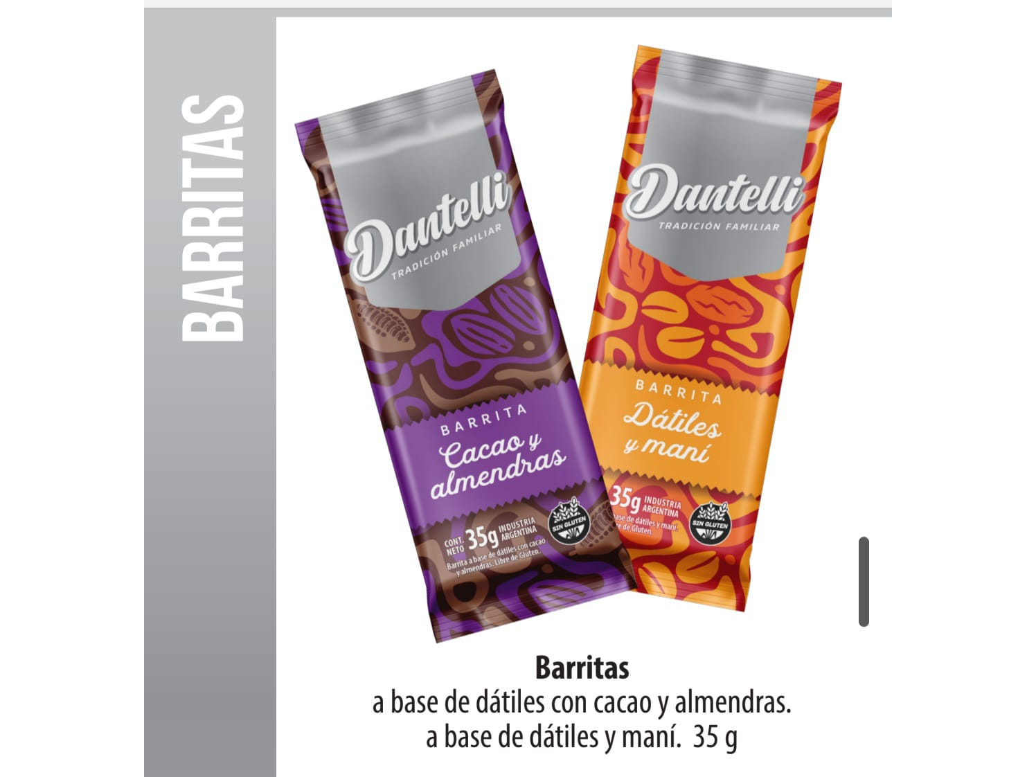 BARRITAS CACAO Y ALMENDRAS SIN TACC - BLISTER X 10 UNIDADES