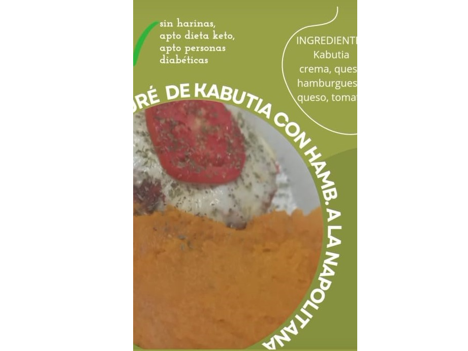 PURE DE KABUTIA CON HAMBURGUESA A LA NAPOLITANA