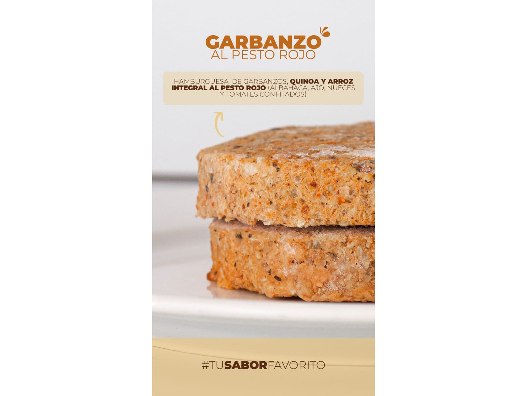 HAMBURG. GARBANZOS AL PESTO ROJO X 4 UNID