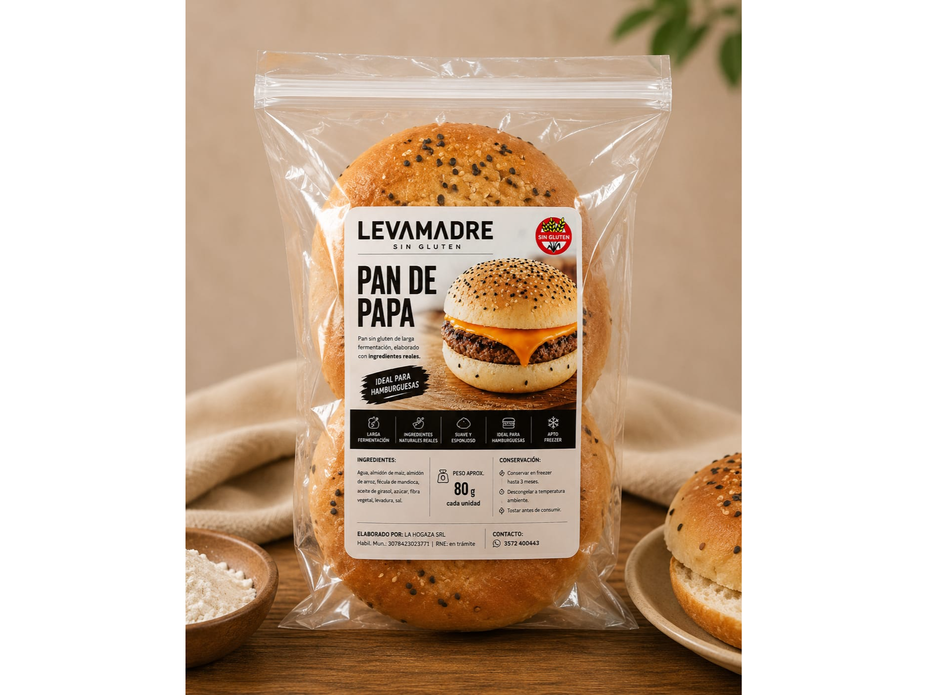 PAN DE HAMBURGUESAS X 2 - SIN GLUTEN