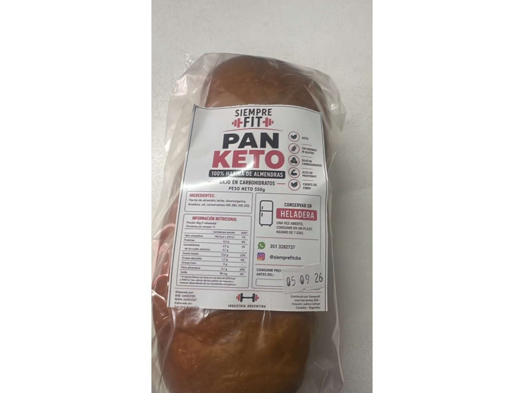 PAN DE MOLDE KETO X 550 GRS