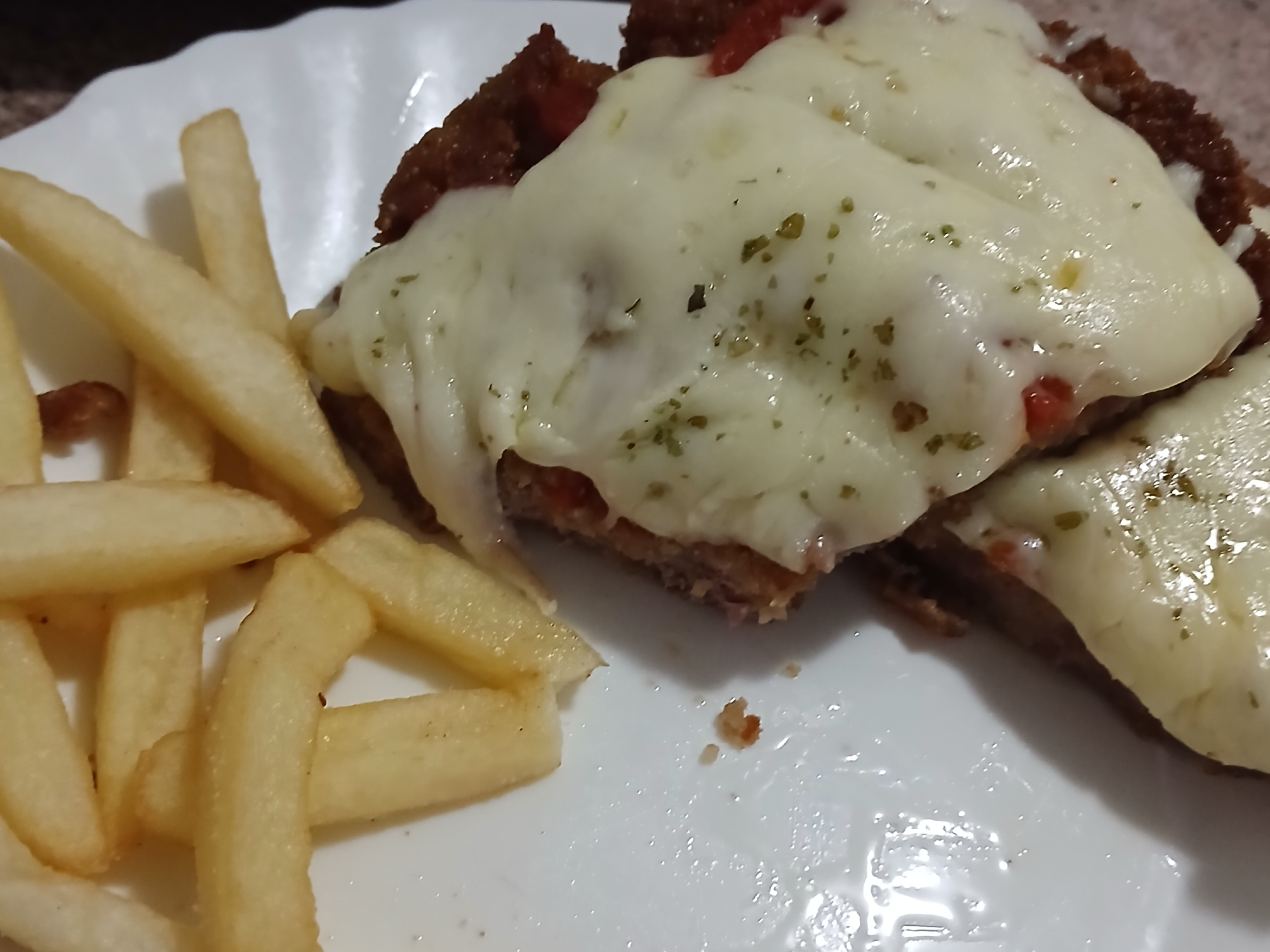 Milanesa a la pizza de pollo para 1 persona