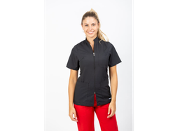 ART 850 - N CHAQUETA NEGRA LISA CON CIERRE